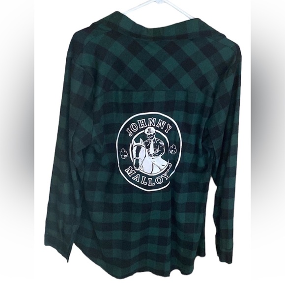 NWT Johnny malloys Irish green long sleeve plaid flannel shirt size med - Picture 2 of 8